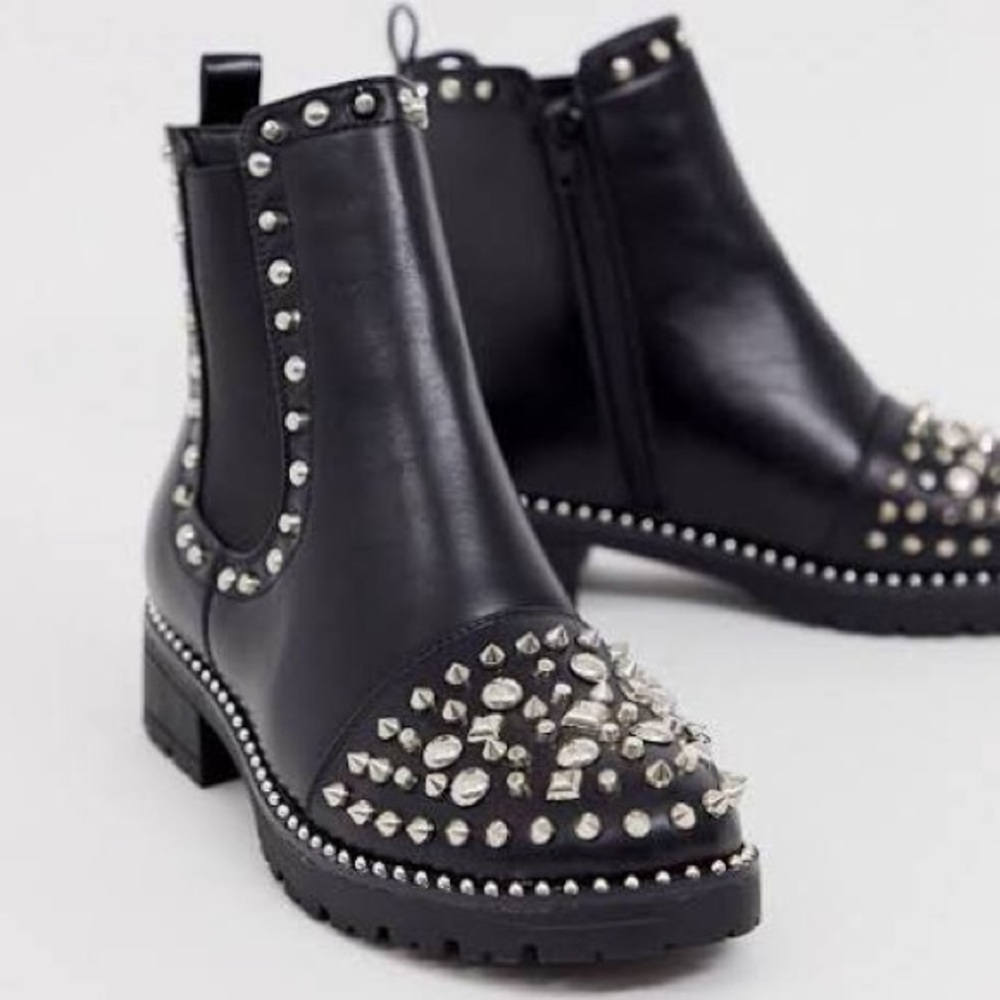 COPY - ASOS Truffle Collection studded flat ankle boots